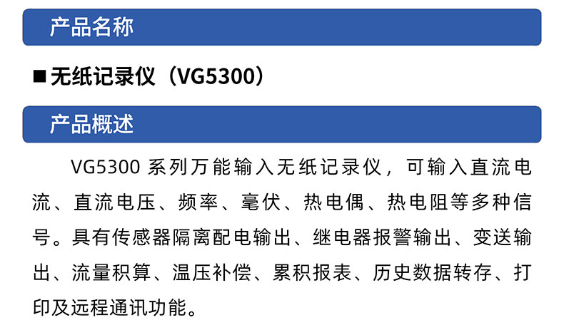威格無紙記錄儀（VG5300）無紙萬能輸入，廠家直銷，品質(zhì)保障插圖1