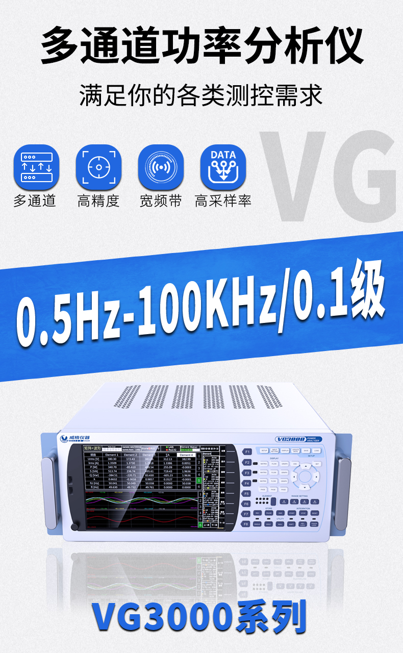 威格新品-VG3000系列多通道，多功能、高精度功率分析儀 廠家直銷 質(zhì)量保障插圖1